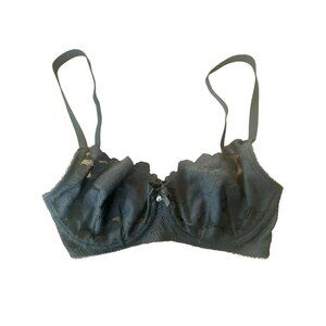 Savage X Fenty Black Lace Bra Size 32DD Underwire Semi Sheer Unlined New NWT